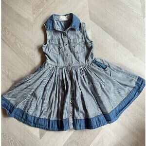 Golf & Kids Striped Shirt Dress Sleeveless Girls 4 4T Cotton